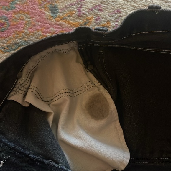 Furst of a kind denim black distressed shorts waist is 13 inches. Listing as a25 - Picture 5 of 5